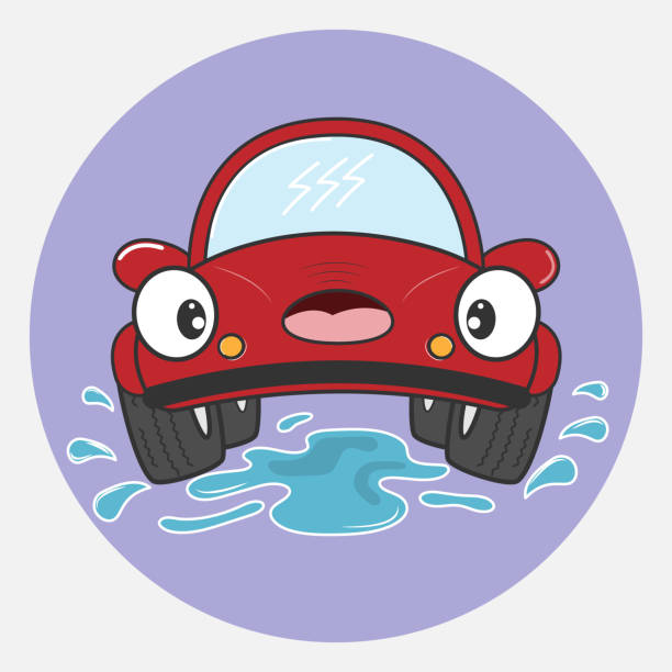 300 Car And Puddle Illustrations & Clip Art - iStock | Car splashing water