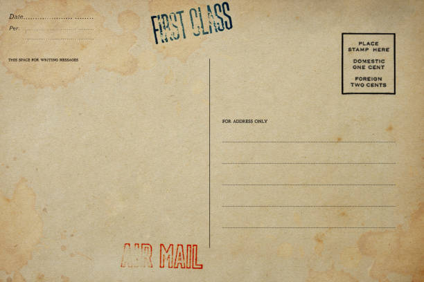 istock Backside of postcard with dirty stain 1180154253