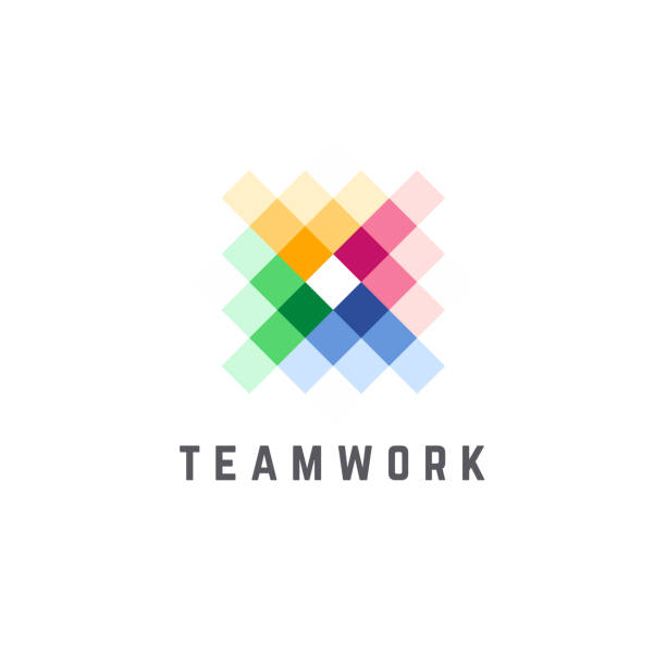 stockillustraties, clipart, cartoons en iconen met vector ontwerpsjabloon voor bedrijven. team werk abstract icoon. - logo