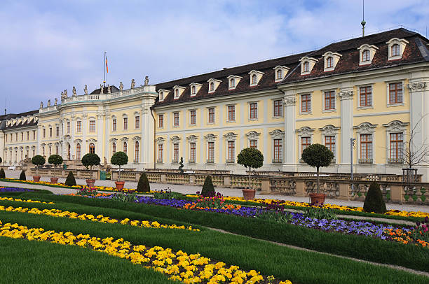Palace Ludwigsburg with Spring Flowers  ludwigsburg photos stock pictures, royalty-free photos & images