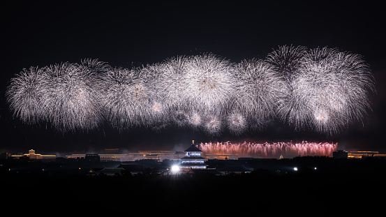 China Beijing National Day Fireworks Display celebrates the 70th