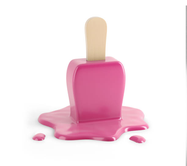 istock Pink ice cream dropped and melting 1180159367