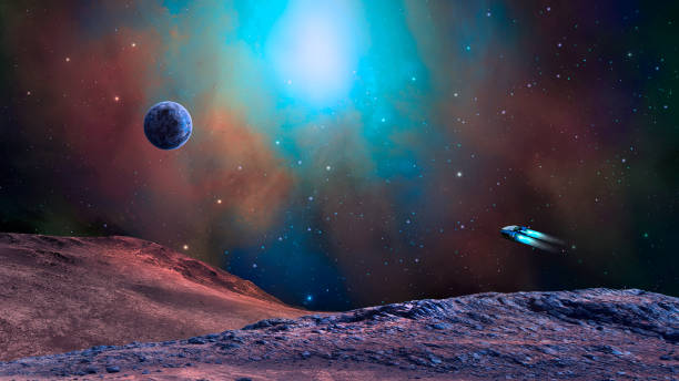 istock Space scene. Colorful nebula with planet, land and spaceship. https://www.nasa.gov/sites/default/files/images/618486main_earth_full.jpg https://mars.nasa.gov/resources/7485/hinners-point-above-floor-of-marathon-valley-on-mars-enhanced-color/ https://image 1180159497