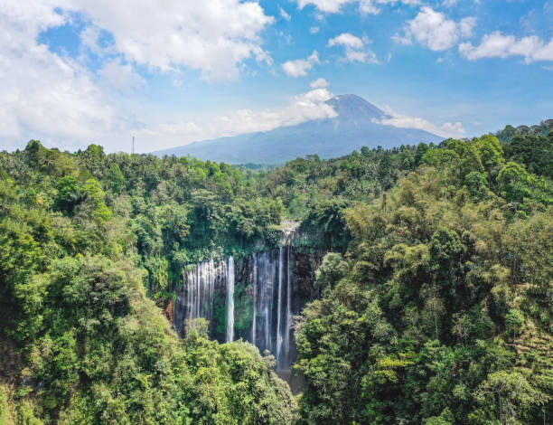 istock Scenic aerial view of Tumpak Sewu waterfall on Java 1180160822