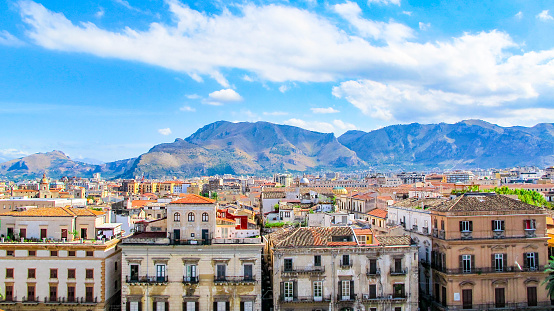 View on the rooftops of Palermo from the Cathedral, Sicily