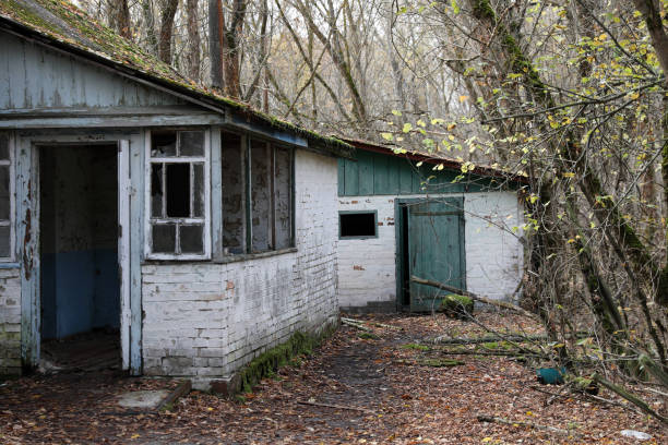 istock Old abandoned house in Chernobyl 1180172097