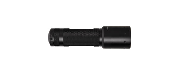 istock modern black metal flashlight isolated on white background 1180175908