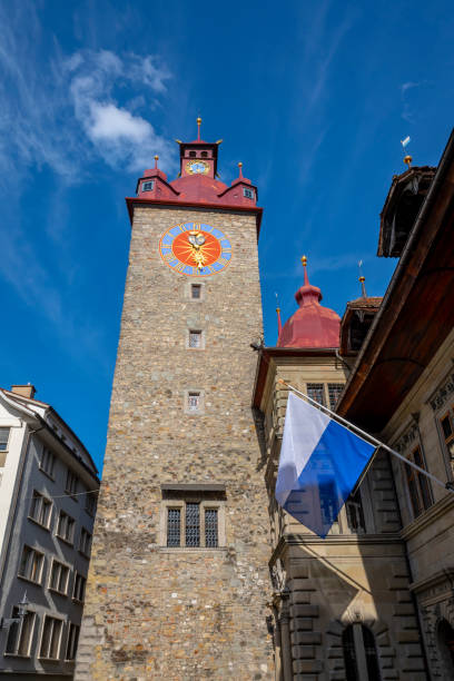 istock Town Hall of Lucerne with Flag 1180176903