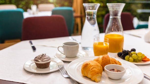 istock Breakfast with croissants and cup of coffee 1180177387