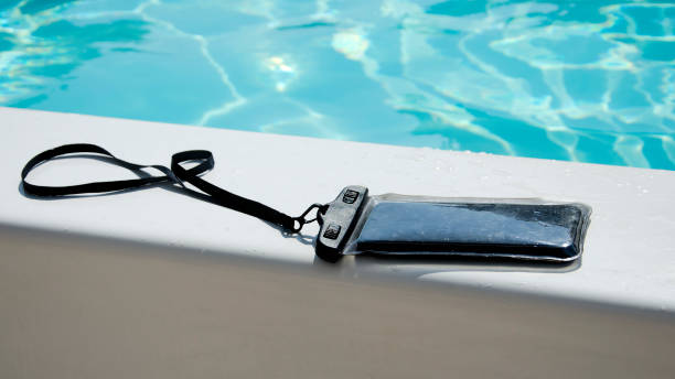 waterproof case on a smartphone for taking pictures under water
