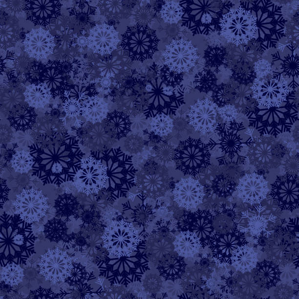 Seamless background with blue snowflakes for Christmas decorations vector art illustration