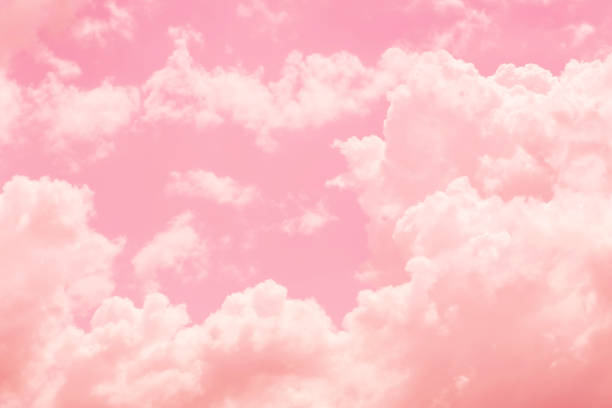 cielo nube rosa amor dulce tono de color amor para el fondo de la tarjeta de la boda. - color rosa fotografías e imágenes de stock