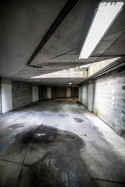istock Urban concrete architecture in abandoned public parking lot 1180194761