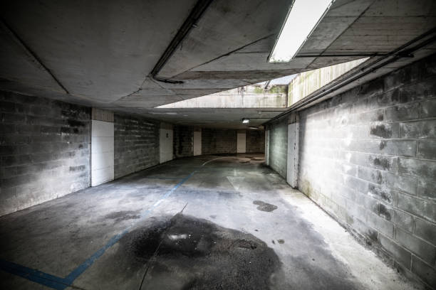 istock Urban concrete architecture in abandoned public parking lot 1180195420