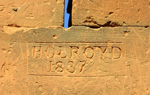 Naqa, Northern State, Sudan: graffiti at the Roman kiosk, Arthur Todd Holroyd expedition of 1837- temple devoted to the worship of Hathor - UNESCO World Heritage Site (island of Meroe)