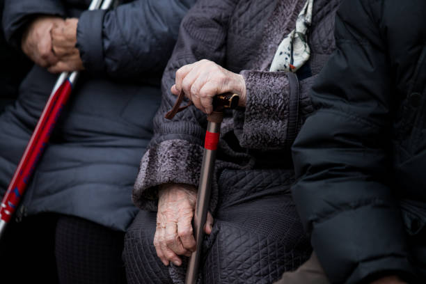 istock senior citizens sitting on a bench russia 1180201651