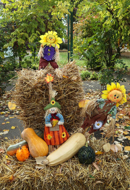 istock Halloween puppets on a staw outdoor 1180203887