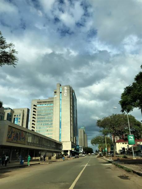 Harare City centre street and architecture Harare, Zimbabwe - November 25 2018: City centre street and architecture view lake kariba stock pictures, royalty-free photos & images