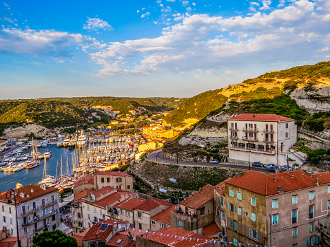 View of the town of Bonifacio in Corsica, France