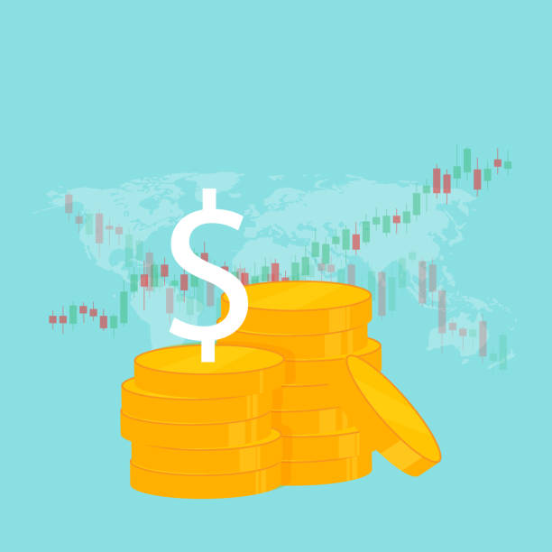 istock Money gold coin stack element for business financial and investment concept.with graph and money icon 1180209731