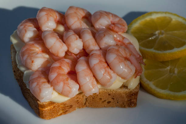istock Bread With a Layer of  Shrimps 1180210237