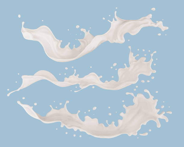 set of Milk ripple splash background.