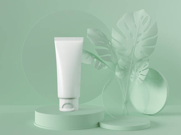istock Mock up packaging for natural cosmetic cream tube. 1180211487
