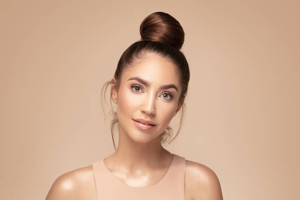 istock Female face with healthy natural skin 1180211521