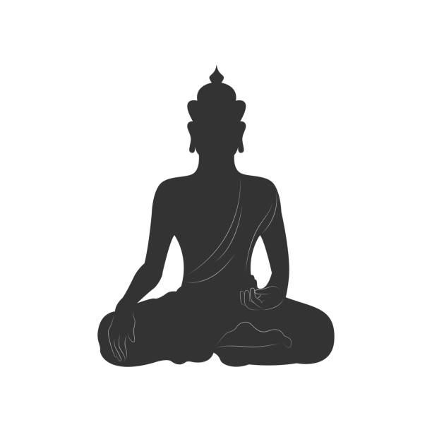 Buddha Meditate Religion Symbol buddha icon stock illustrations