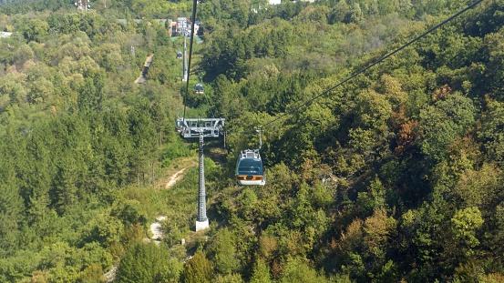 modern cable car in macedonial capitol skopje