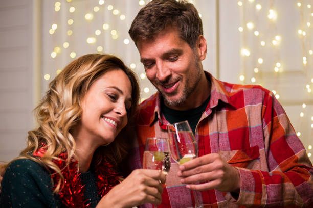istock Toast on romantic Christmas eve 1180222043