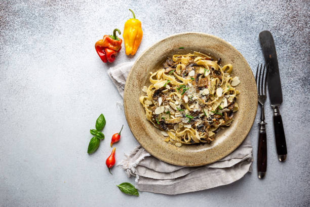 istock Tagliatelle pasta with mushrooms 1180222136