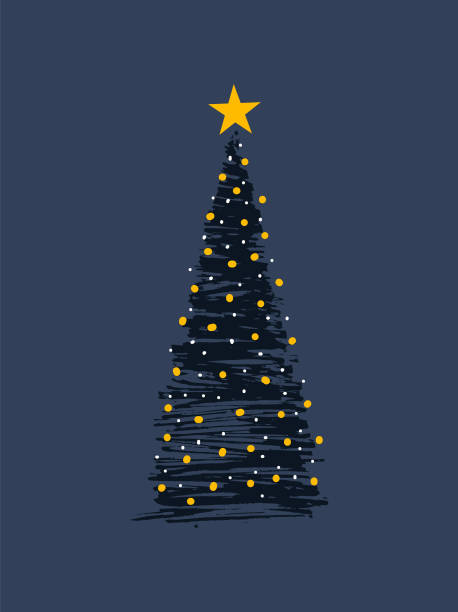 スケッチクリスマスツリー - クリスマスツリーのベクターアート素材や