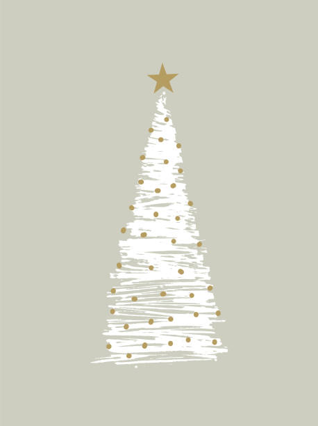 sketchy christmas tree sketchy christmas tree with christmas lights, snow and with a star on top. You can edit the colors or sizes easily if you have Adobe Illustrator or other vector software. All shapes are vector christmas card illustrations stock illustrations