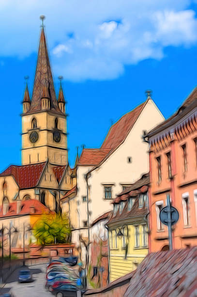 The Lutheran Cathedral of Saint Mary is the most famous Gothic-style church in Sibiu, Transylvania, Romania