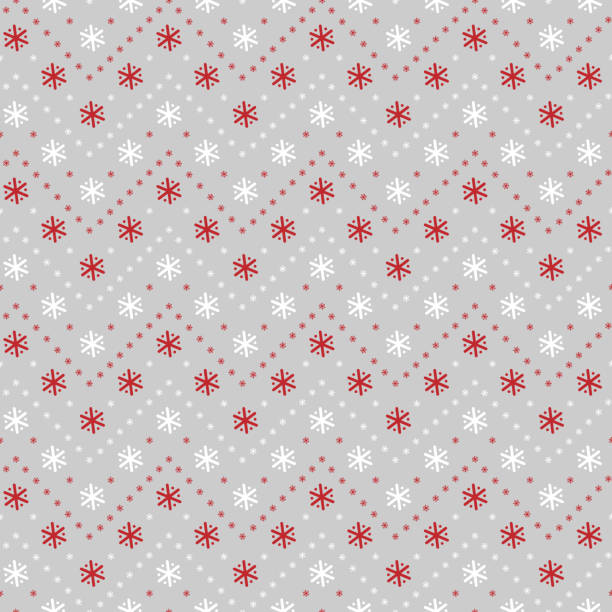 ベクトルシェブロン雪片のシームレスパターン。雪のプリントと冬の伝統的な休日の壁紙。ギフトラッピングやテキスタイルのためのジグザグストライプホワイトレッドグレーの背景。クリ� - chevron pattern zigzag doodle点のイラスト素材／クリップアート素材／マンガ素材／アイコン素材