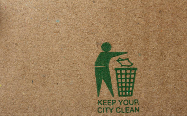 View of cardboard with keep your city clean sign