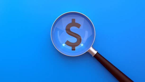 Searching Magnifier Glass Dollar, Dollar Icon Under Magnifying Glass Searching Magnifier Glass Dollar, Dollar Icon Under Magnifying Glass us currency photos stock pictures, royalty-free photos & images