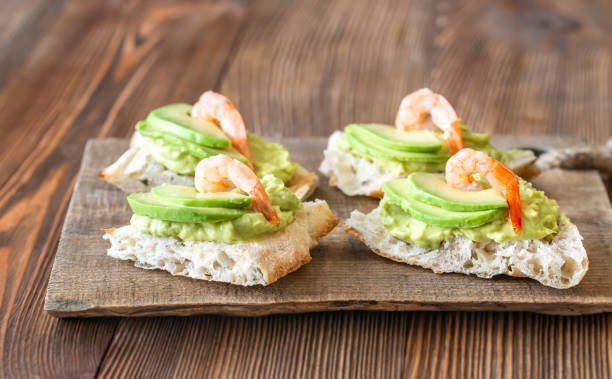istock Sandwiches with avocado and shrimps 1180236118