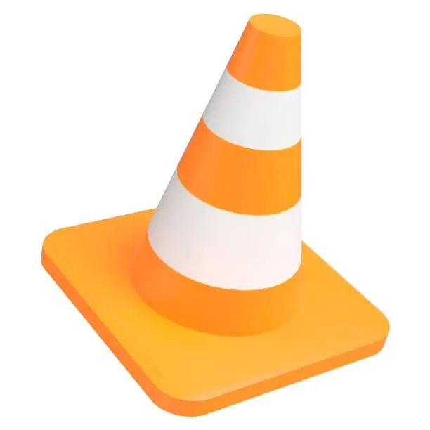3D rendering illustration of a traffic cone