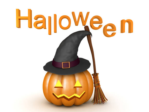 3D Rendering of Halloween illustration. 3D Rendering isolated on white.