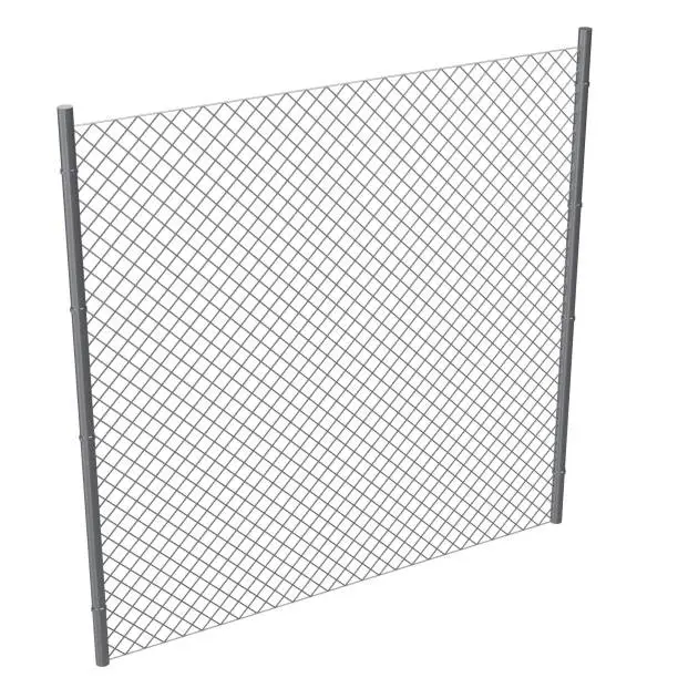 3D rendering illustration of a wire fence