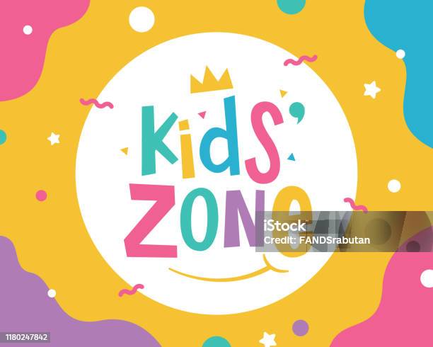 Kids Zone Banner Template - Arte vetorial de stock e mais imagens de Divertimento - Divertimento, Logótipo, Infância