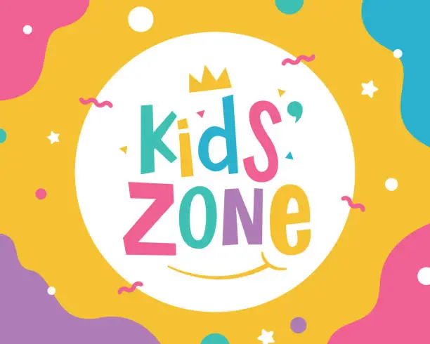 Vector illustration of Kids zone banner template