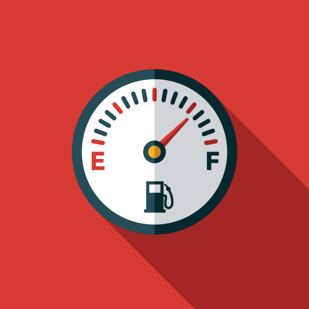 ikona energy gauge paliwa - gas gauge full empty stock illustrations