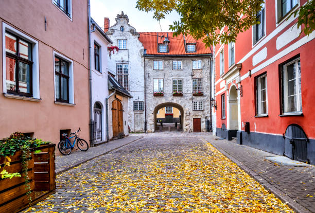 istock Medieval street in old Riga, Latvia, Europe 1180250049