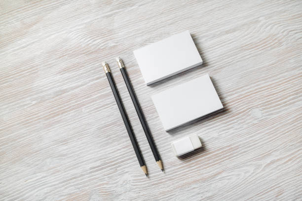 istock Business cards, pencils, eraser 1180250119