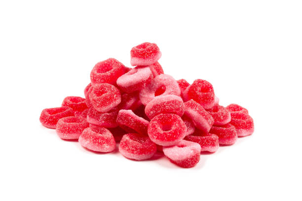 istock Jelly rings isolated on white background. Pink rings. 1180250234