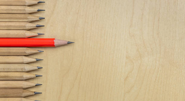 istock Different pencil standout show leadership concept. 1180251511