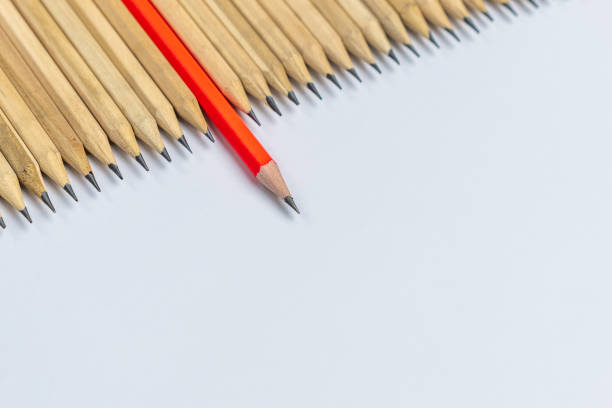 istock Different pencil standout show leadership concept. 1180251515